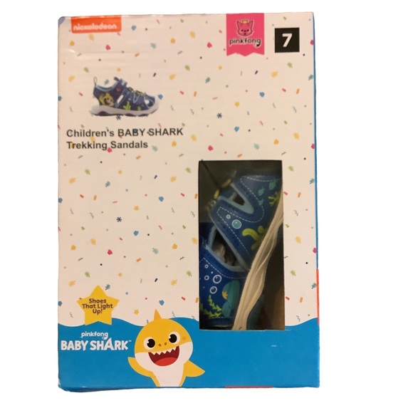 NICKELODEON Pinkfong Baby Shark Children’s Blue LIGHT UP Trekking Sandal-Size 7 - Picture 6 of 13